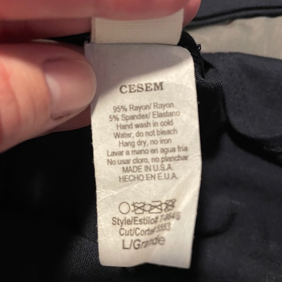 7th Ray Women’s V-Neck Navy SS top Size L - Picture 4 of 4